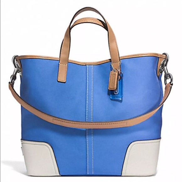 Coach Handbags - Coach Hadley Denim Blue Tote+ Bonus cosmetic cases
